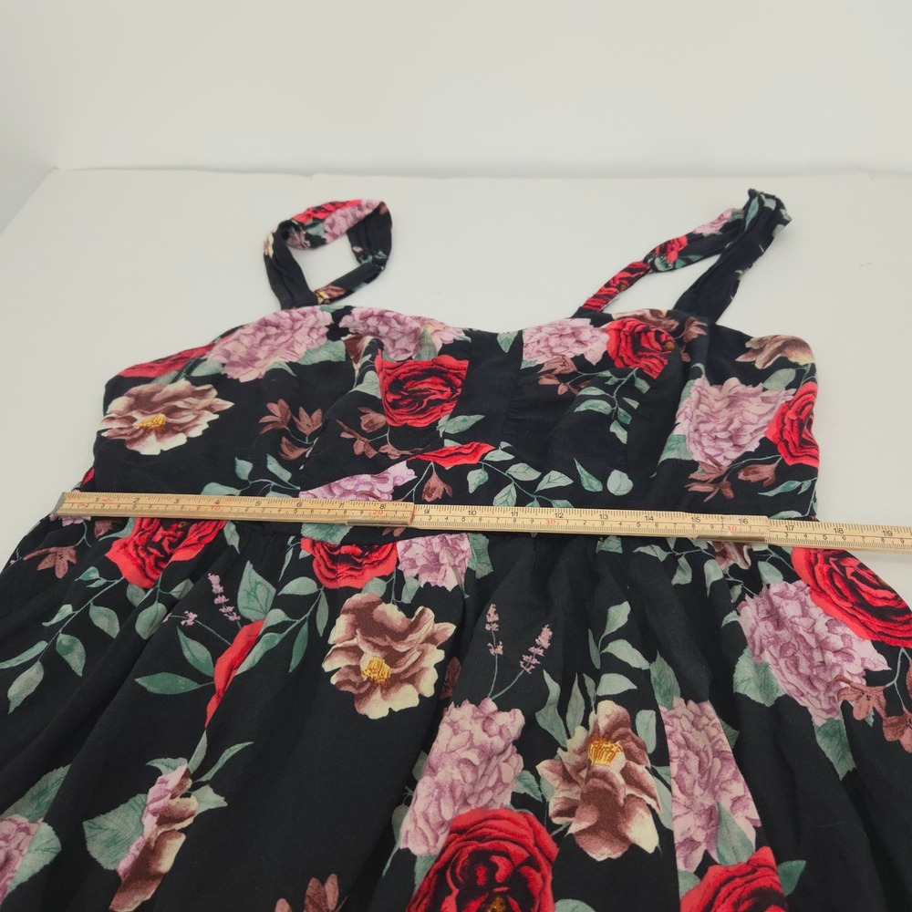 Torrid Floral Fit & Flare Dress Womens 1 Vacation Feminine Cottagecore Garden - Picture 7 of 12